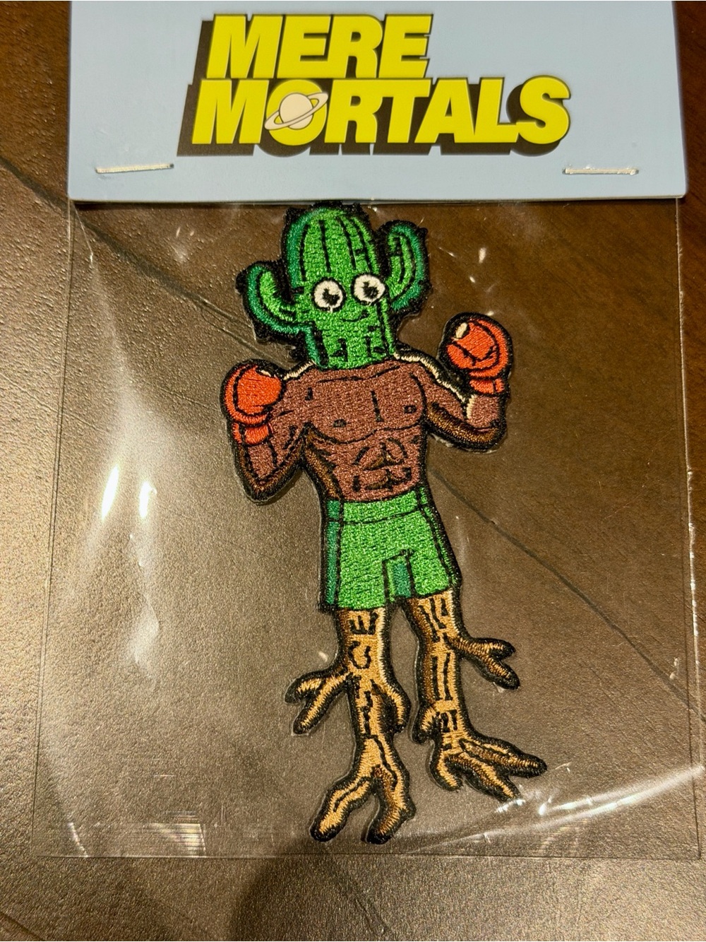 New CJ Hendry Mere Mortals green cactus Boxer Patch